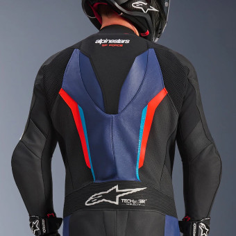 Alpinestars GP Force V2 Leather Suit 1PC Black Blue Red Fluo