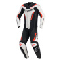 Leather Motorcycle Suits Alpinestars GP Force V2 Leather Suit 1PC White Black Red Fluo