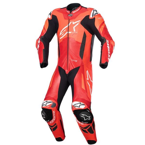 Leather Motorcycle Suits Alpinestars GP Plus V4 Sprint 1PC Red Fluo Mid Red White Leather Motorcycle Suits Alpinestars GP Plus V4 Sprint 1PC Red Fluo Mid Red White