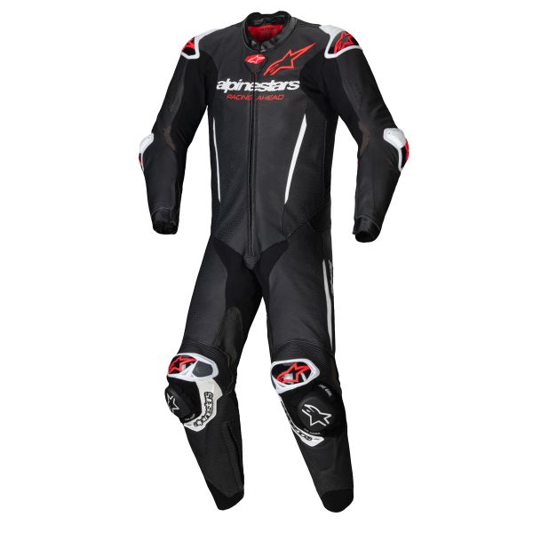 Leather Motorcycle Suits Alpinestars GP-R7 1PC Black White Red Fluo Leather Motorcycle Suits Alpinestars GP-R7 1PC Black White Red Fluo