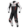 Leather Motorcycle Suits Alpinestars GP-R7 1PC White Black Red Fluo