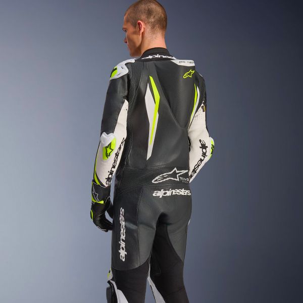 Alpinestars GP Tech V5 1 PC Leather Suit Black White Yellow Fluo