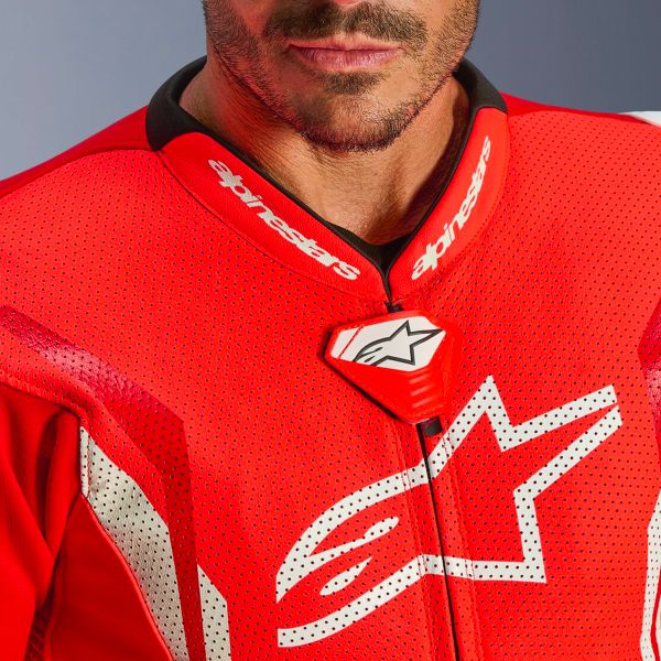 Alpinestars GP Tech V5 1 PC Leather Suit Red Fluo Bright Red White