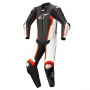Leather Motorcycle Suits Alpinestars Missile V2 1PC Suit Black White Red Fluo