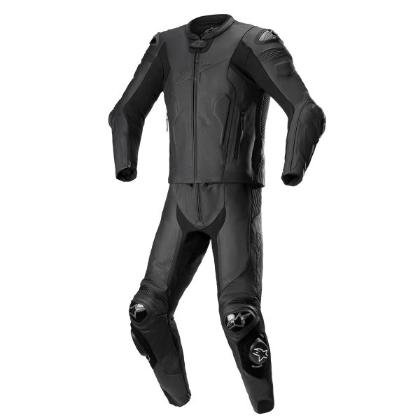 Leather Motorcycle Suits Alpinestars Missile V2 2PC Suit Black Black Leather Motorcycle Suits Alpinestars Missile V2 2PC Suit Black Black