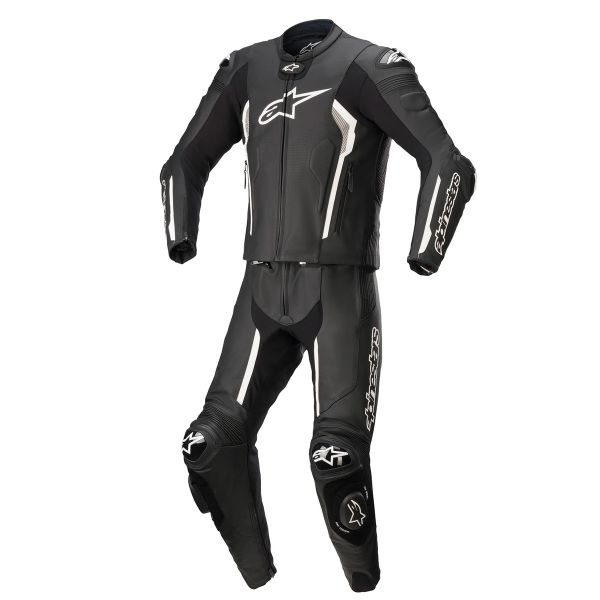 Leather Motorcycle Suits Alpinestars Missile V2 2PC Suit Black White Leather Motorcycle Suits Alpinestars Missile V2 2PC Suit Black White