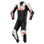 Leather Motorcycle Suits Alpinestars Missile V2 Ward 1PC Black White Red Fluo