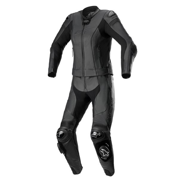 Leather Motorcycle Suits Alpinestars Stella Missile V2 Suit 2PC Black Black Leather Motorcycle Suits Alpinestars Stella Missile V2 Suit 2PC Black Black