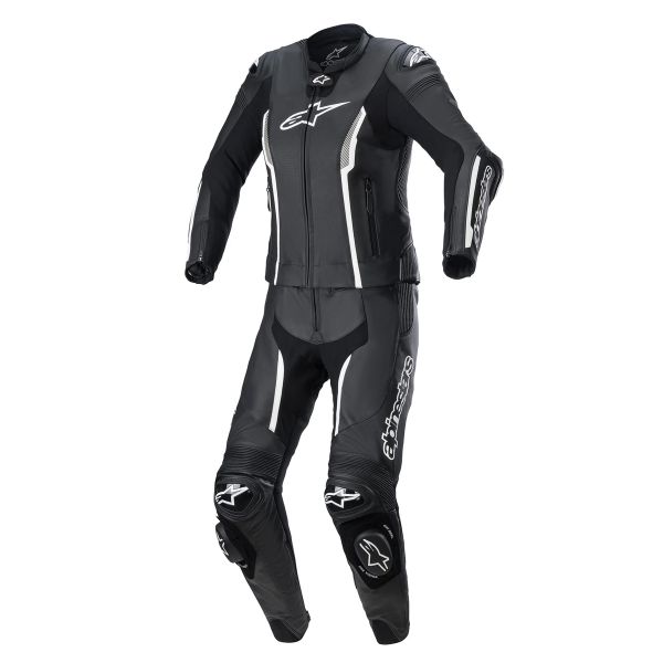 Leather Motorcycle Suits Alpinestars Stella Missile V2 Suit 2PC Black White Leather Motorcycle Suits Alpinestars Stella Missile V2 Suit 2PC Black White