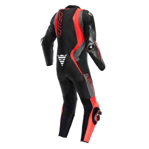 Dainese Audax D-Zip 1PC Perf Black Red Fluo Anthracite
