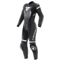 Leather Motorcycle Suits Dainese Fulminea 2PCS Leather Black White