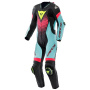 Leather Motorcycle Suits Dainese Laguna Seca 6 Perf 1PC Leather Black Water Fuxia