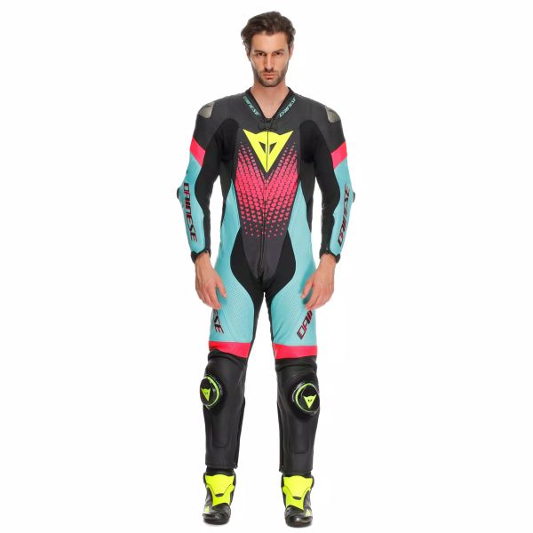 Dainese Laguna Seca 6 Perf 1PC Leather Black Water Fuxia