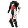 Leather Motorcycle Suits Dainese Laguna Seca 6 Perf 1PC Leather Black White Red Fluo