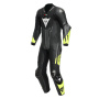 Leather Motorcycle Suits Dainese Misano 3 Perf. D-Air 1PC Black Anthracite Fluo Yellow