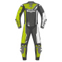 Leather Motorcycle Suits Furygan Eclipse X Kevlar White Black Yellow Stab