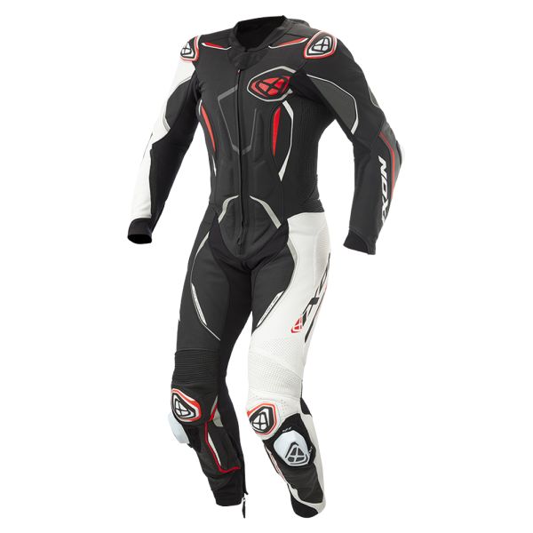 Leather Motorcycle Suits Ixon Demonio Black White Red