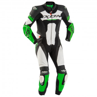 Leather Motorcycle Suits Ixon Jackal Black White Green