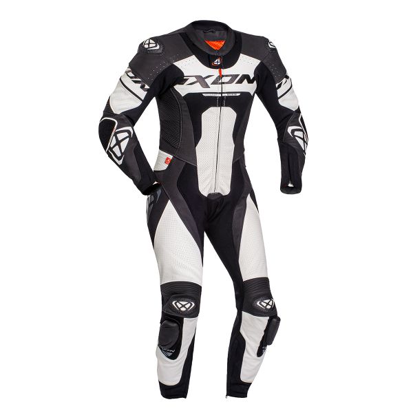 Leather Motorcycle Suits Ixon Jackal Black White