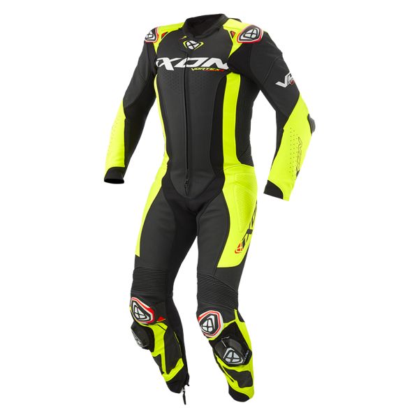 Leather Motorcycle Suits Ixon Vortex 3 Black Bright Yellow Leather Motorcycle Suits Ixon Vortex 3 Black Bright Yellow