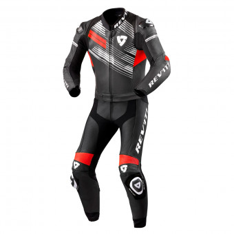 Leather Motorcycle Suits REV'IT Apex 2PC Black Neon Red