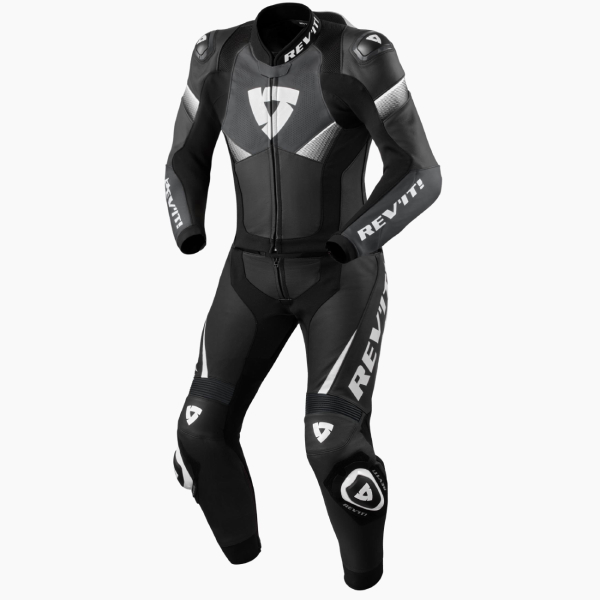 Leather Motorcycle Suits REV'IT Argon 2 Black White 2PC