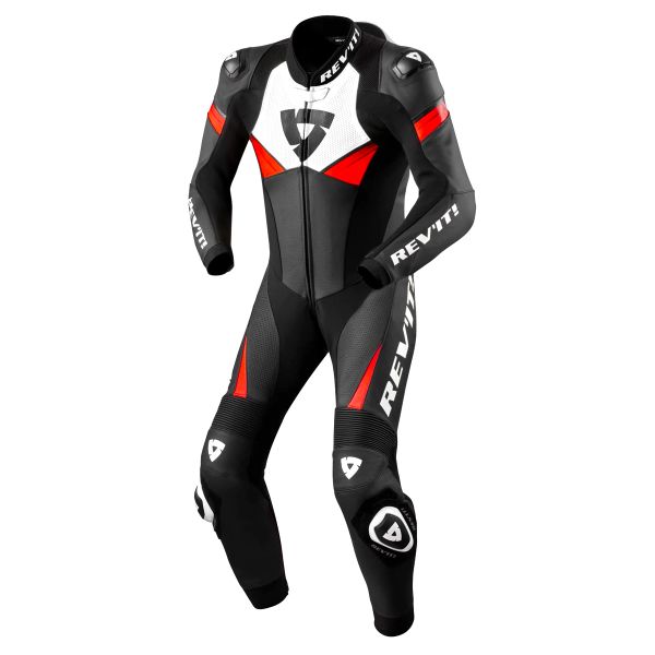 Leather Motorcycle Suits REV'IT Argon 2 Black Neon Red Leather Motorcycle Suits REV'IT Argon 2 Black Neon Red