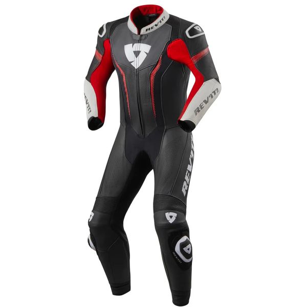 Leather Motorcycle Suits REV'IT Argon Black Neon Red