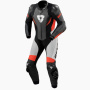 Leather Motorcycle Suits REV'IT Control Black Neon Red 1PC