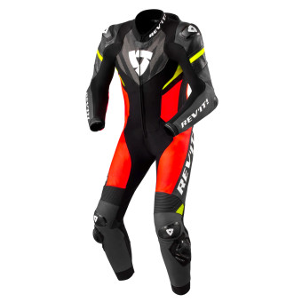 Leather Motorcycle Suits REV'IT Hyperspeed 2 Black Neon Red