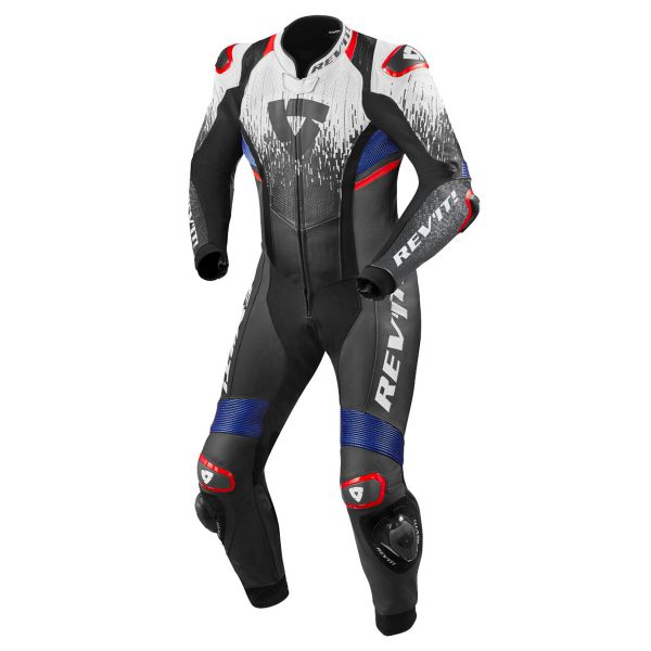 Leather Motorcycle Suits REV'IT Quantum 2 White Blue Leather Motorcycle Suits REV'IT Quantum 2 White Blue
