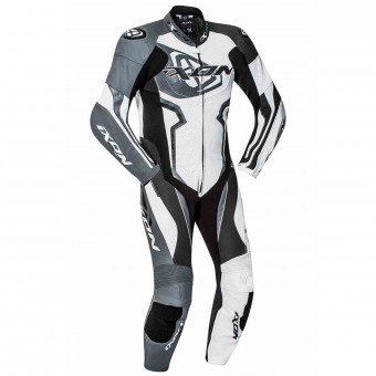 Leather Motorcycle Suits Ixon Falcon White Grey Black