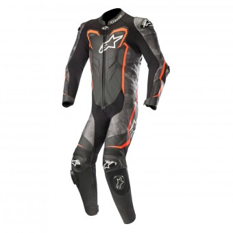 Leather Motorcycle Suits Alpinestars GP Plus V2 Camo Black Red Fluo