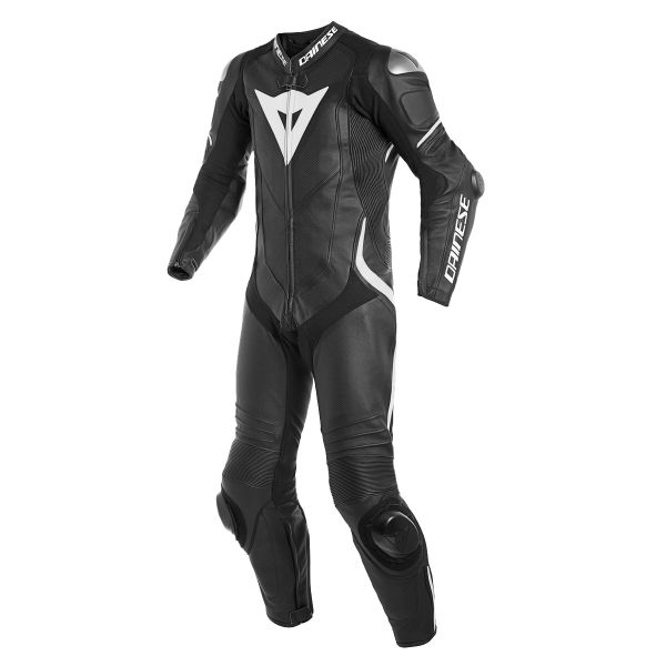 Leather Motorcycle Suits Dainese Laguna Seca 4 1PC Perforated Black White