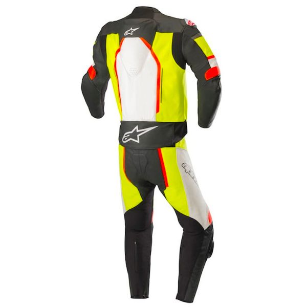 Alpinestars Motegi V2 2PC Black White Yellow Fluo Red