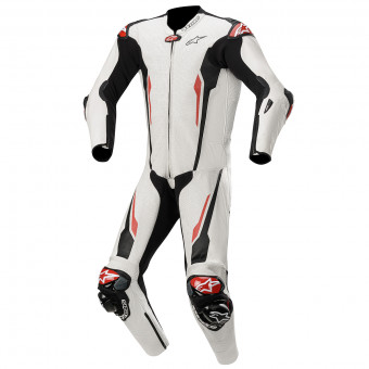 Leather Motorcycle Suits Alpinestars Racing Absolute Tech-Air Compatible White Black