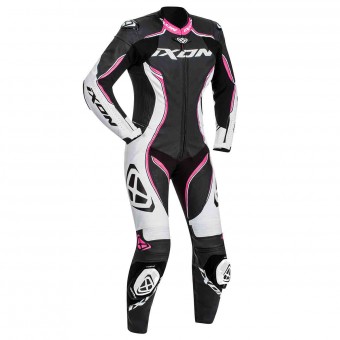 Leather Motorcycle Suits Ixon Vortex Lady Black White Fuchsia