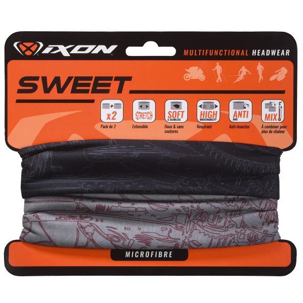Motorcycle Neck Warmers Ixon Sweet Motor Black - Grey