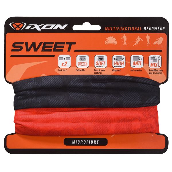 Motorcycle Neck Warmers Ixon Sweet Skully Black - Skully Red