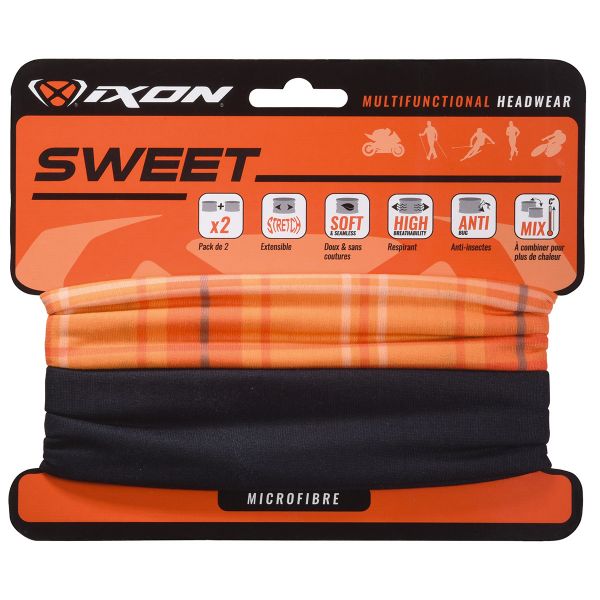 Motorcycle Neck Warmers Ixon Sweet Square Orange - Uni Black