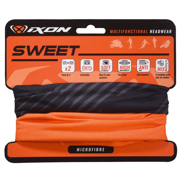Motorcycle Neck Warmers Ixon Sweet Xlogo Black - Uni Orange