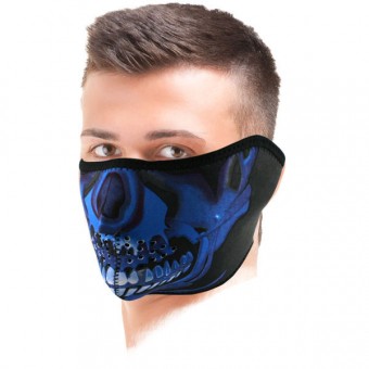 Motorcycle Neck Warmers Zanheadgear Blue Chrome Skull Motorcycle Neck Warmers Zanheadgear Blue Chrome Skull