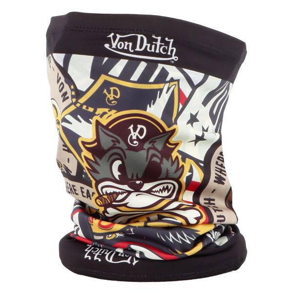 Motorcycle Neck Warmers Von Dutch Big Cat Blue Red Orange