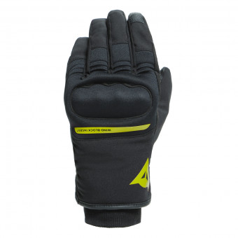 Motorcycle Gloves Dainese Avila Unisex D-Dry Black Fluo Yellow