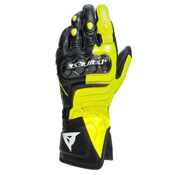 Motorcycle Gloves Dainese Carbon 3 Long Black Fluo Yellow White