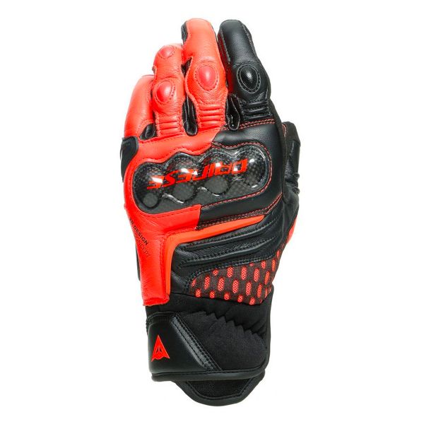 Motorcycle Gloves Dainese Carbon 3 Short Black Fluo Red