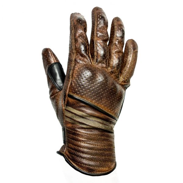 Motorcycle Gloves Helstons Corporate Perfore Camel Black