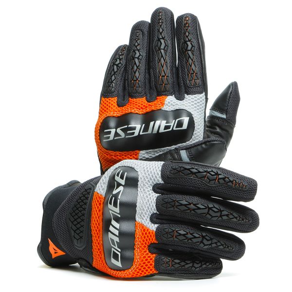 Motorcycle Gloves Dainese D-Explorer 2 Glacier Grey Orange Black