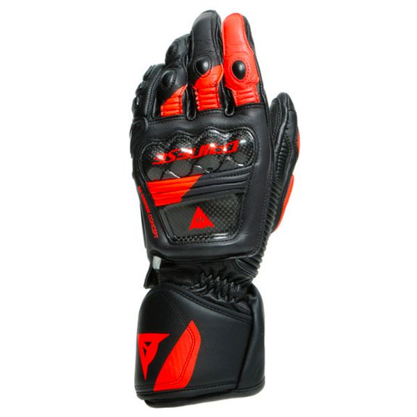 Motorcycle Gloves Dainese Druid 3 Black Fluo Red