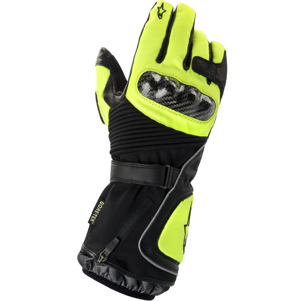 Motorcycle Gloves Alpinestars Jet Road Gore-Tex Black Yellow Fluo